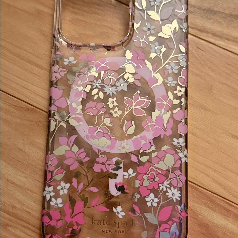 Kate Spade iPhone 15 Pro Max case Clear Floral MagSafe